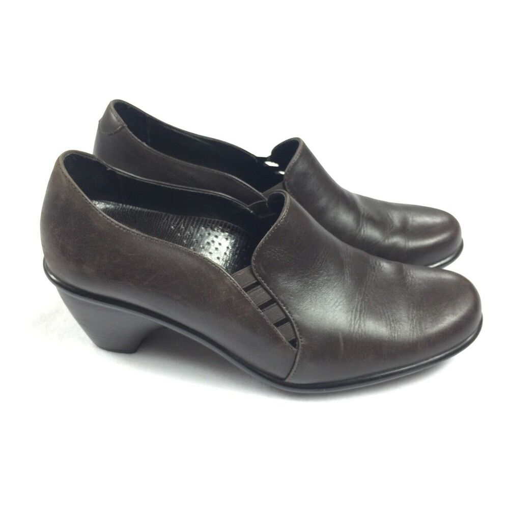 Dansko Leather Slip On Heeled Loafers